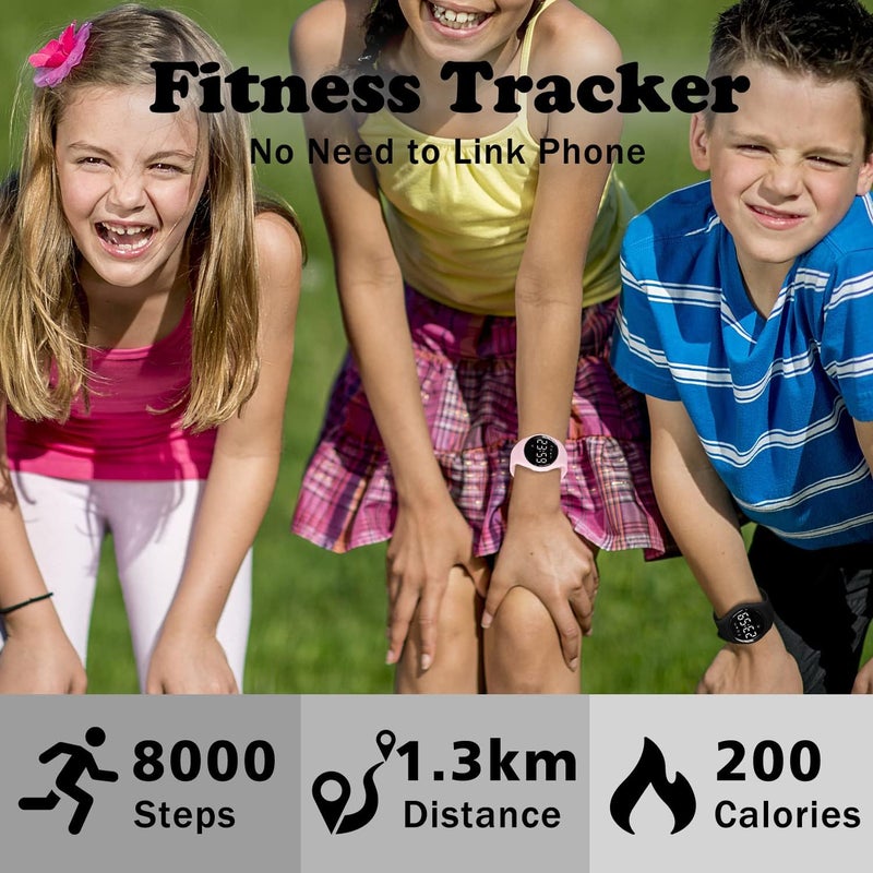A ALPS Kids Watches for Girls Boys Digital Sport Watch with Step Counter Pedometer Vibration Alarm Clock, No App Waterproof Fitness Tracker Kids Watch Boys Girls Teens Students Ages 5-16 - Image 3